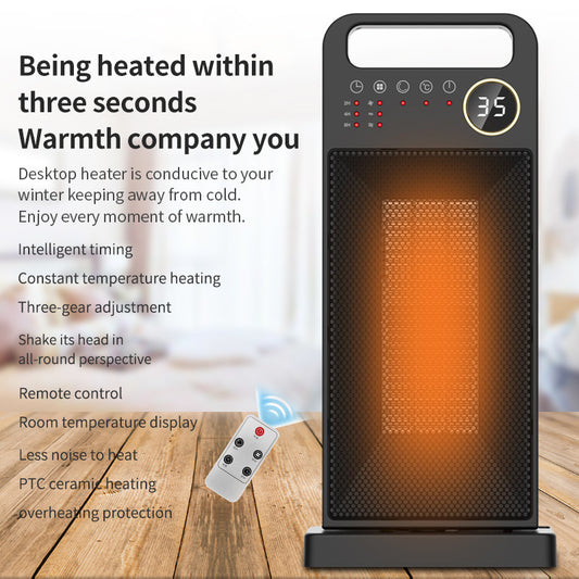 PTC Remote Control Electric Heater Touch Screen Vertical 120 Degree Shaking Head Heater